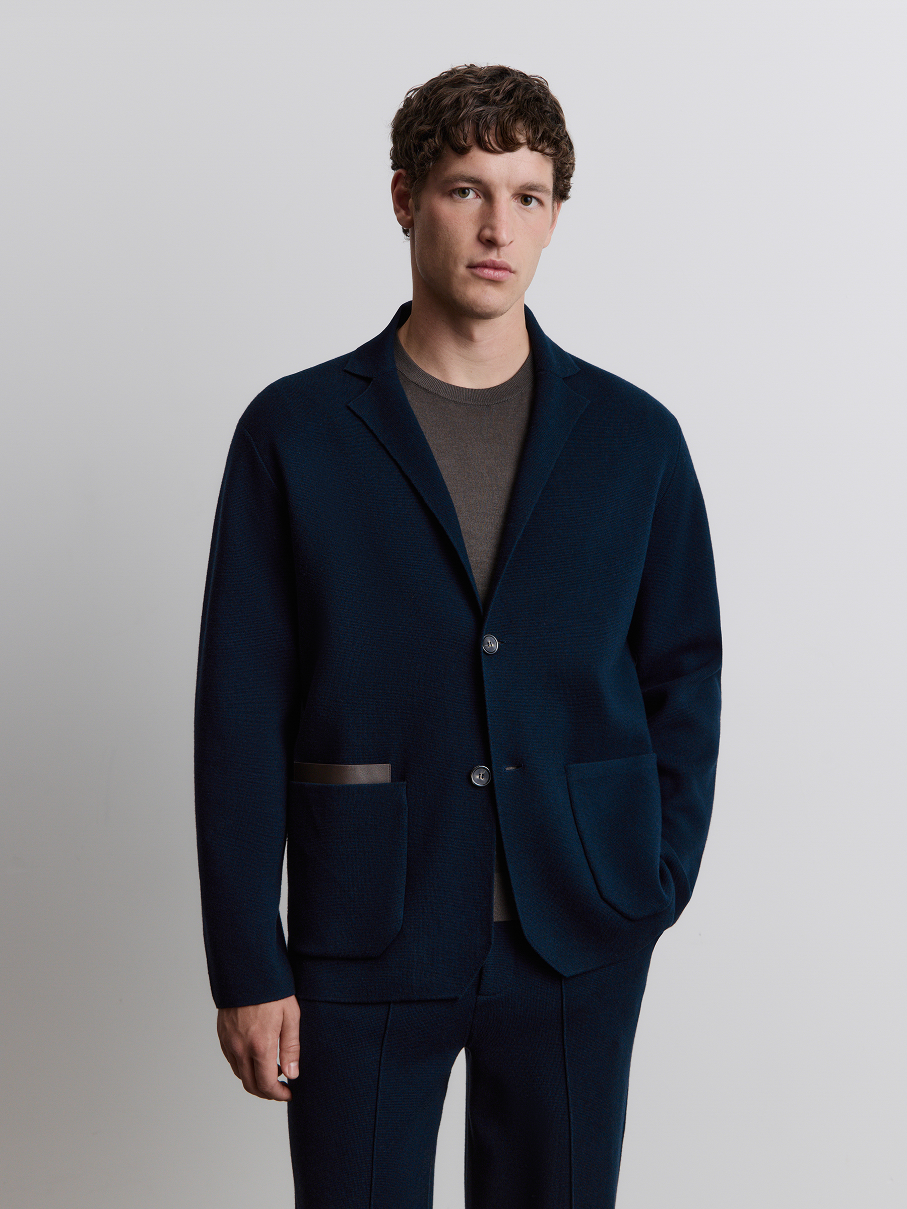 Пиджак из шерсти и хлопка