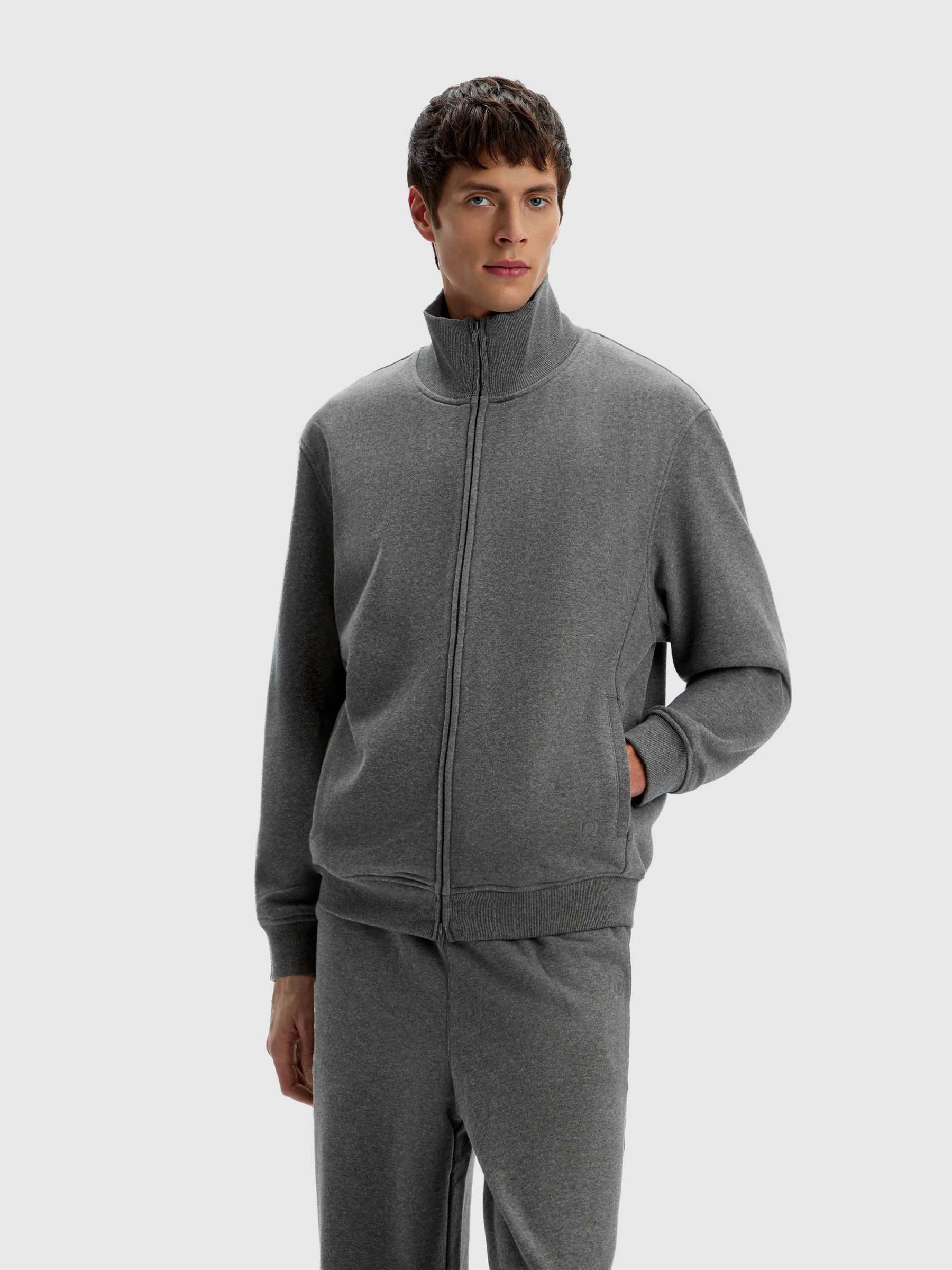 Толстовка на молнии меланж