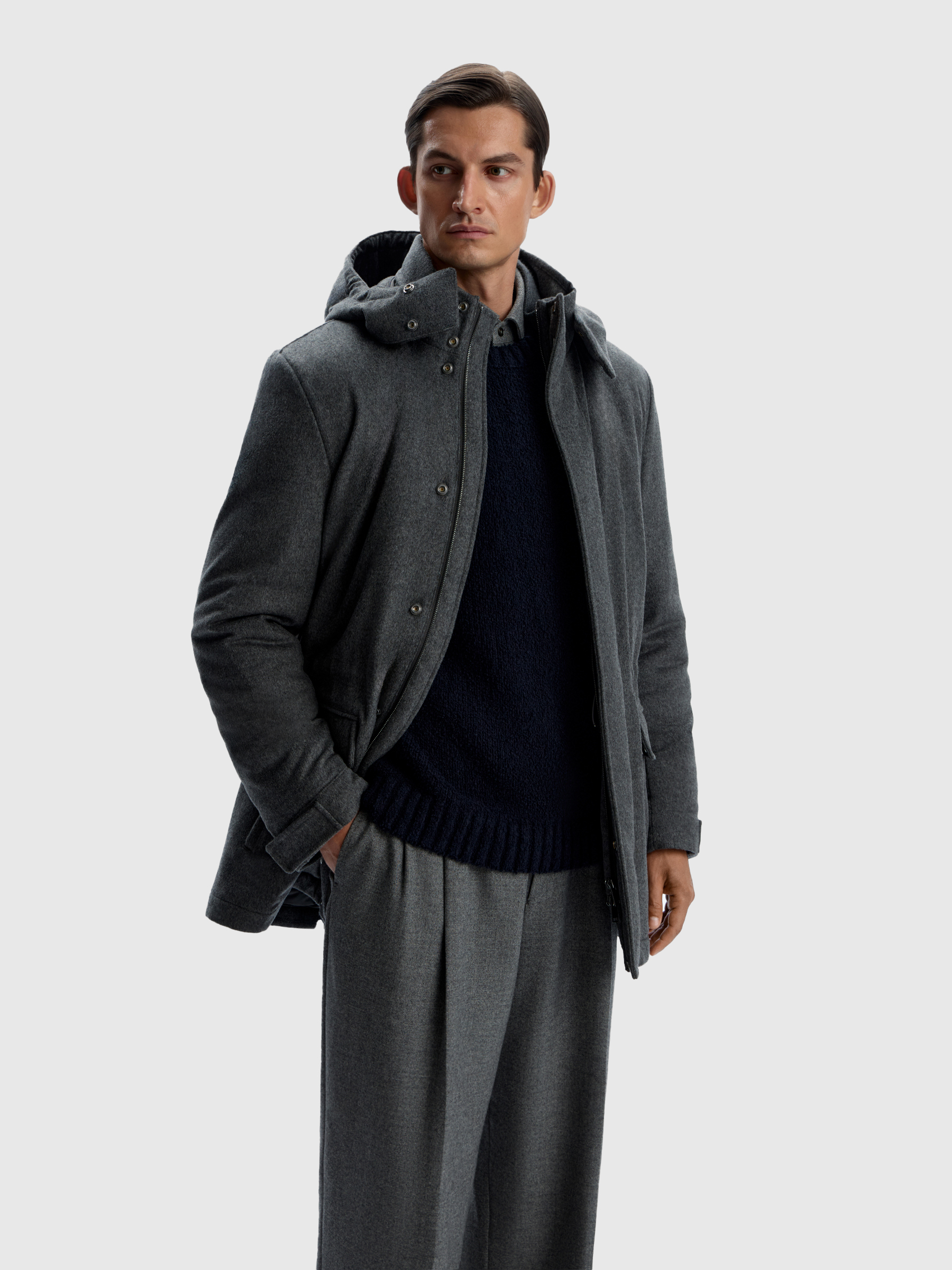 Куртка из шерсти и кашемира утепленная