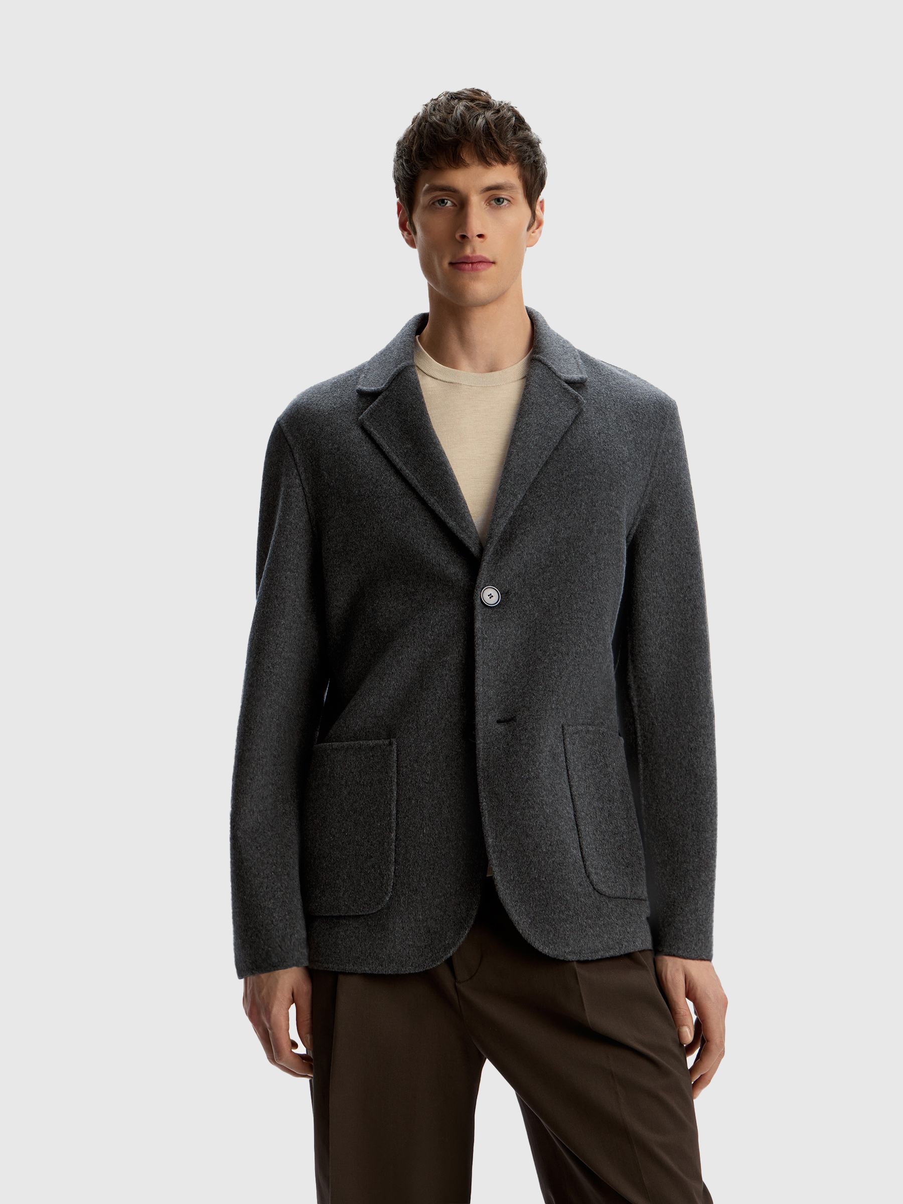 Пальто-пиджак из шерсти и кашемира