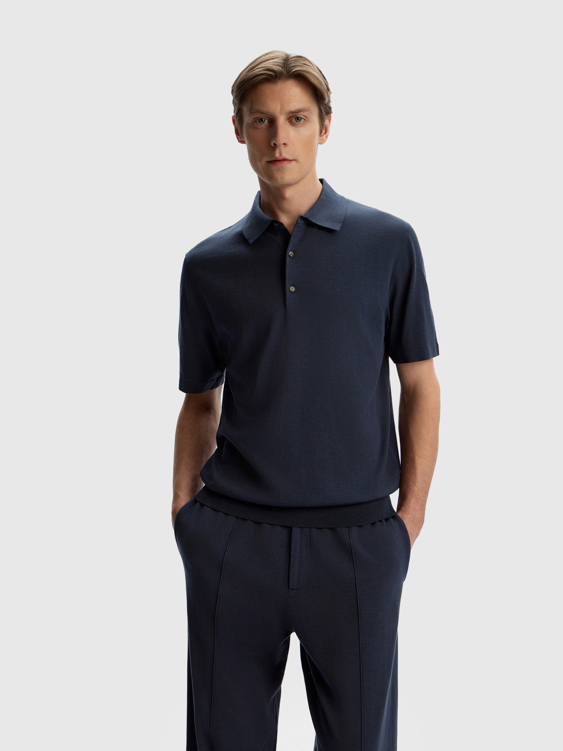 Джемпер-поло из шелка и хлопка