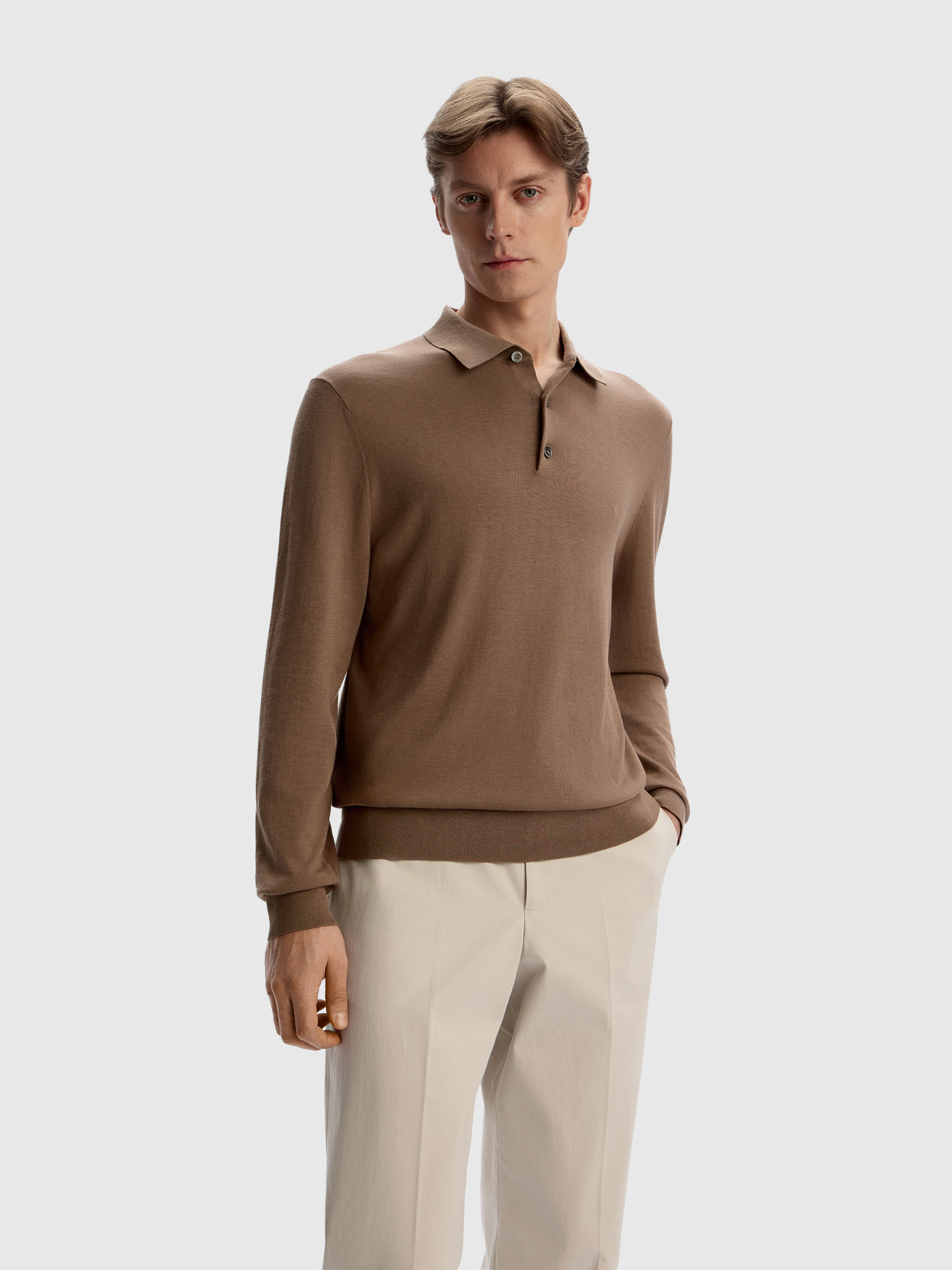 Джемпер-поло из шелка и хлопка