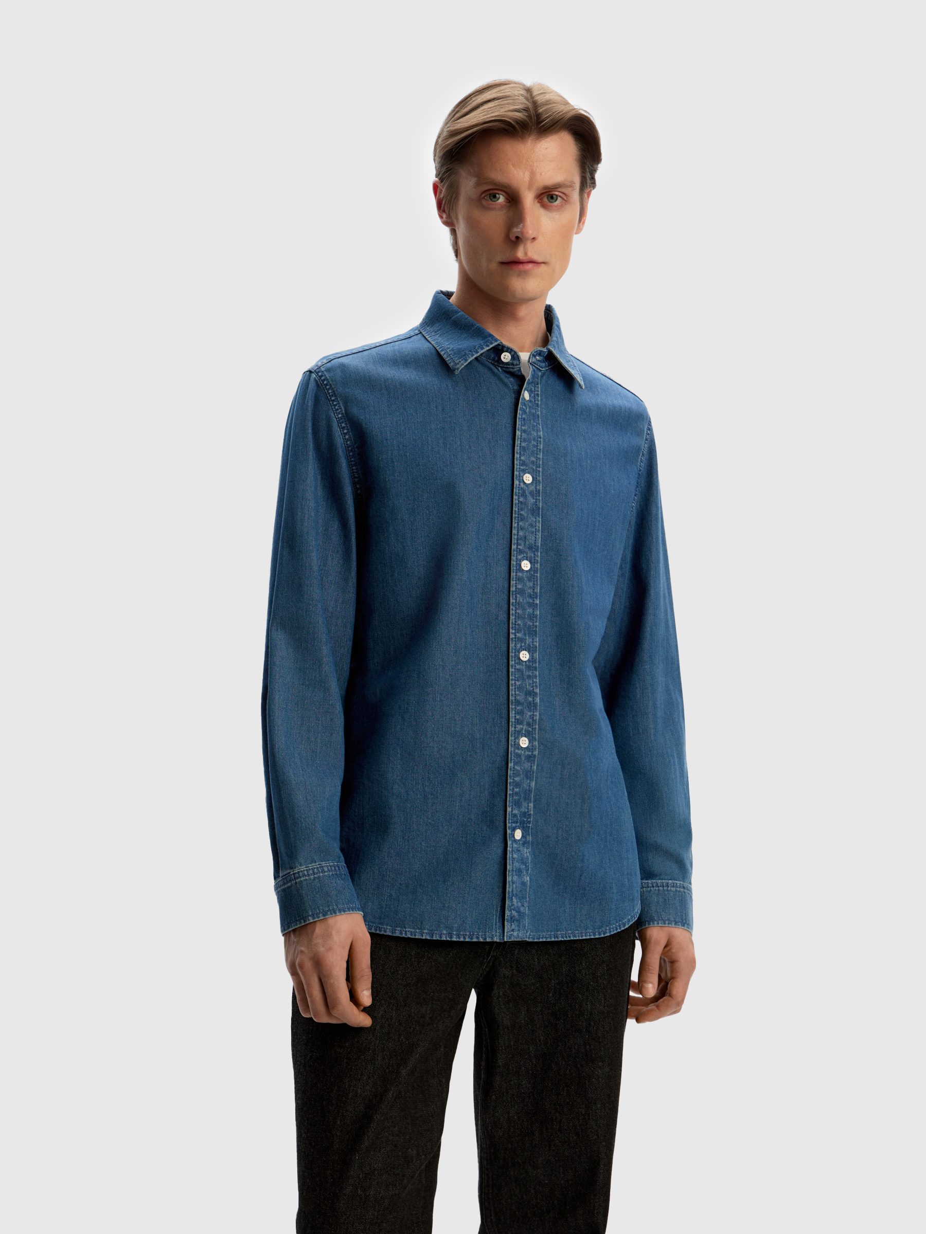 Рубашка Slim из денима