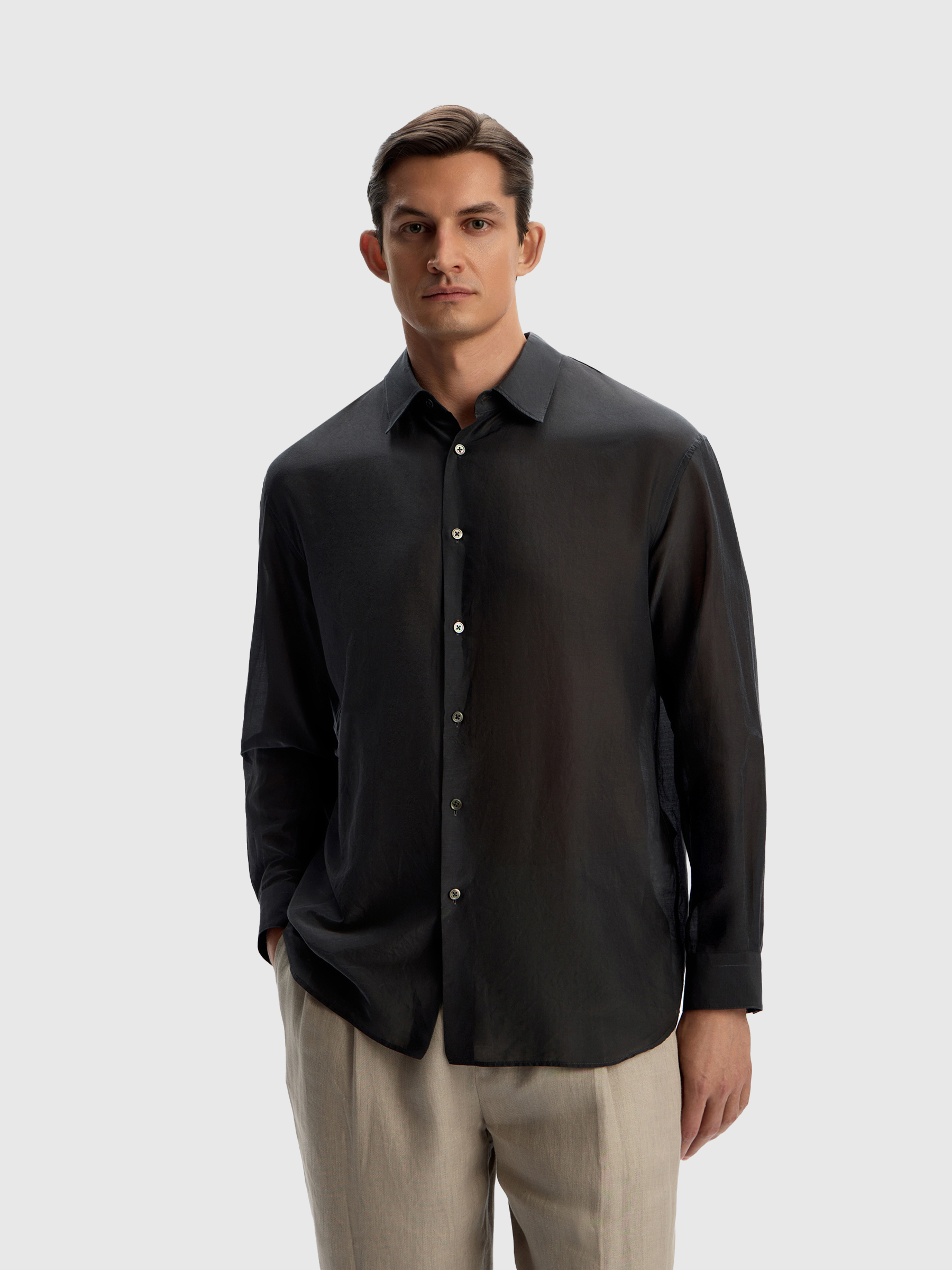 Рубашка из хлопка и шелка