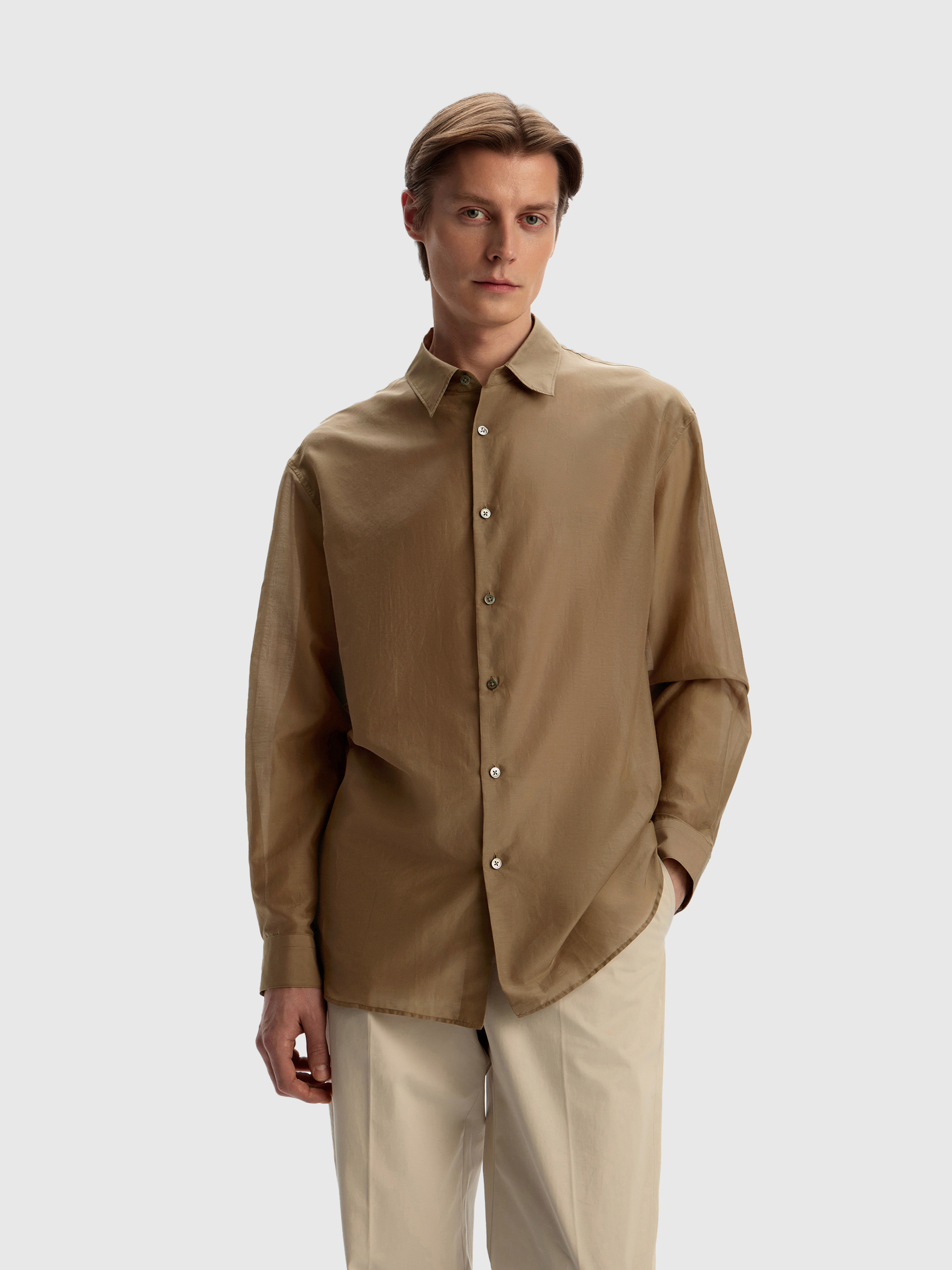 Рубашка из хлопка и шелка