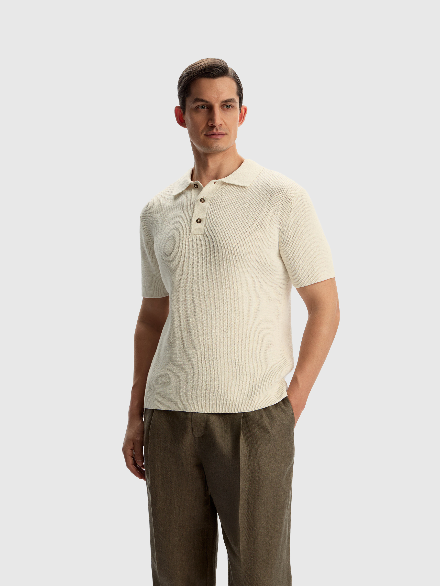 Поло из хлопка и льна