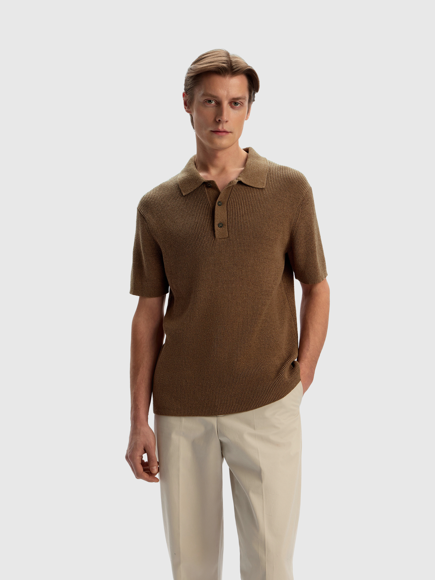 Поло из хлопка и льна